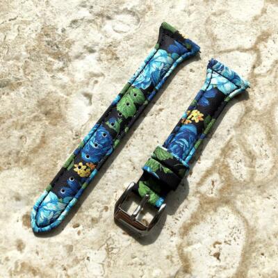 Blue Roses Slim Leather Band Strap for Huawei Watch GT 2 and GT 46mm Smartwatch