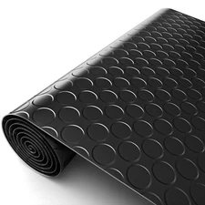 Black Garage Gym Floor Mat Roll PVC Vinyl Cart Truck Flooring Protector Non-Slip