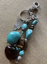 Vintage Keychain Beads Stones Southwestern