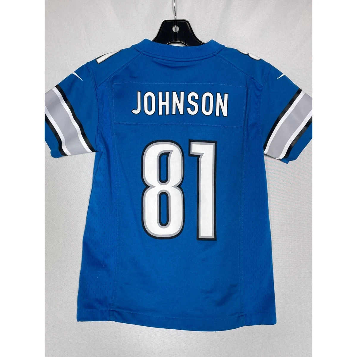 Nike Detroit Lions No81 Calvin Johnson Blue Alternate Throwback Men's Stitched NFL Limited Jersey