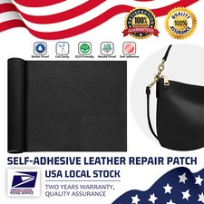 Premium Black Self-Adhesive Vinyl Leather Repair patch For Car Seats Sofa more