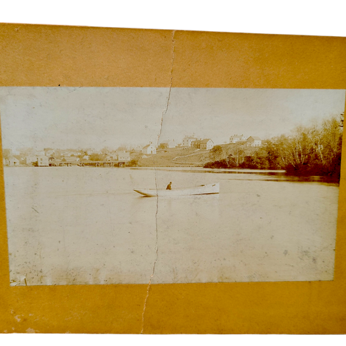 Antique 1890 Photo EAST MACHIAS Maine ME from Water Vintage by J H