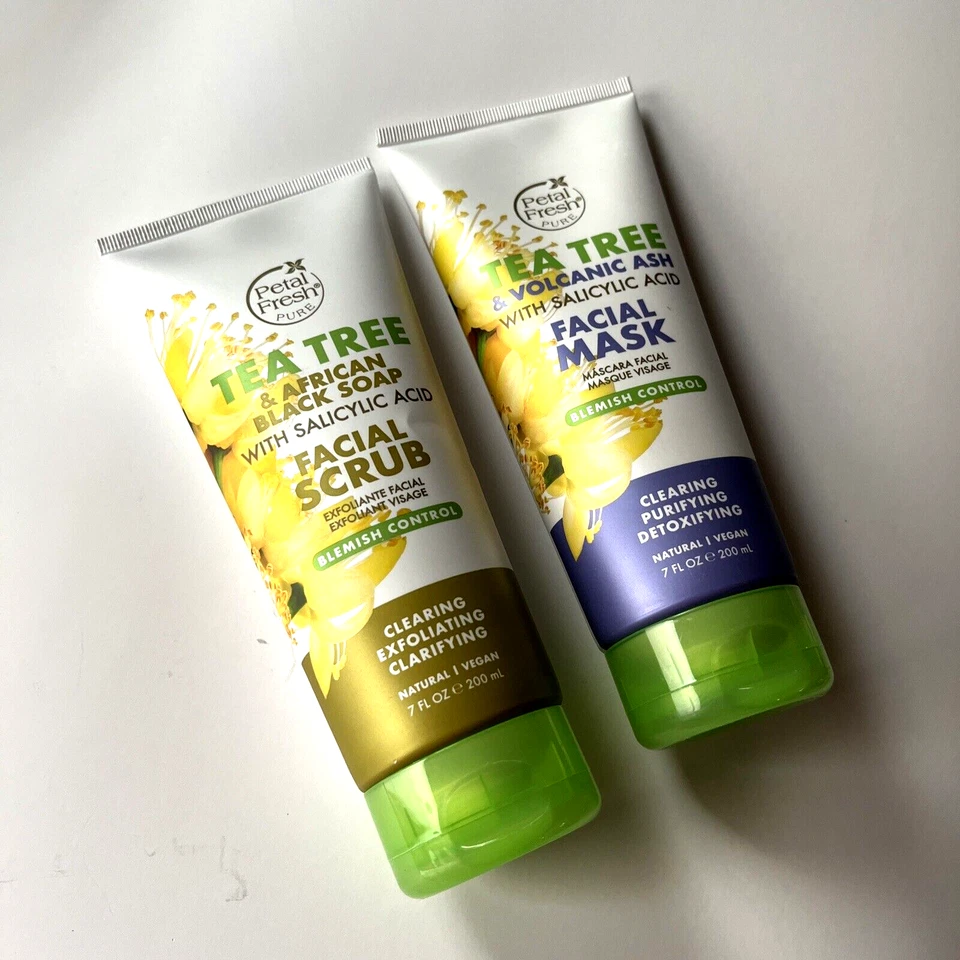 Bundle 2PC New Petal Fresh Tea Tree Salicylic Acid Facial Mask + Scrub 200ml - Image 2 of 4