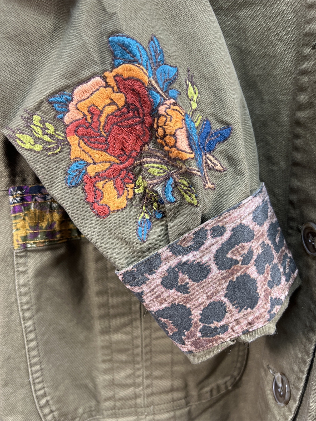 JOHNNY WAS WORKSHOP Embroidered Patchwork MILITAR… - image 6