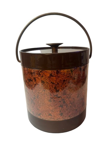 Vintage 60's Cork Thermo Serv Ice Bucket Mid-Century Modern Barware West Bend - Picture 8 of 8