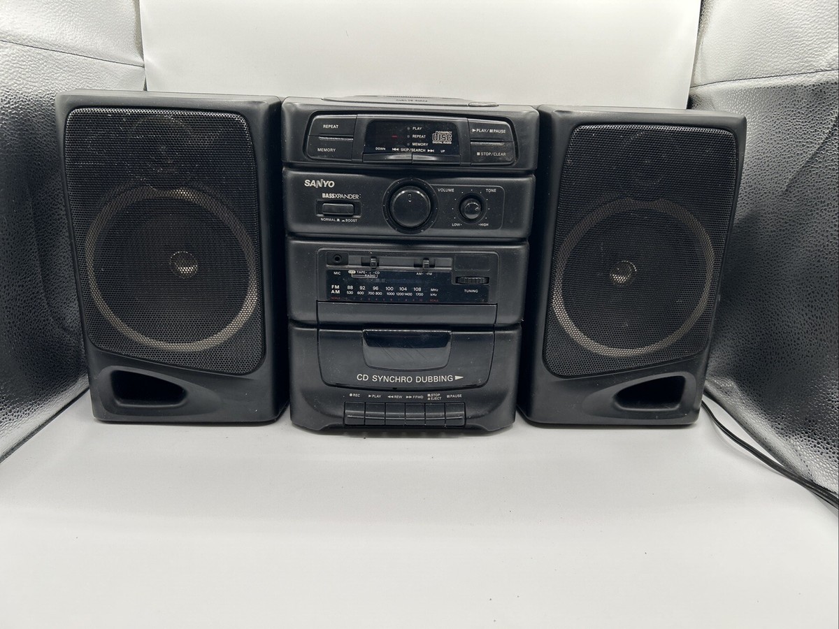 Vintage 90s Sanyo CWM-660 Boombox Tested Working AM FM CD Cassette