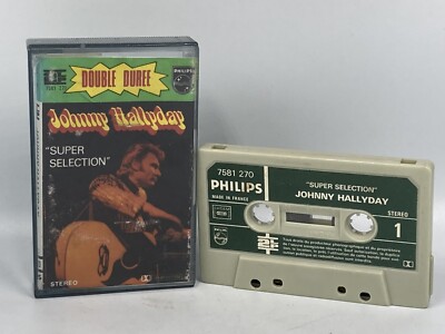 Vintage K7 Audiokassette JOHNNY HALLYDAY Double Duration Super Auswahl Philips