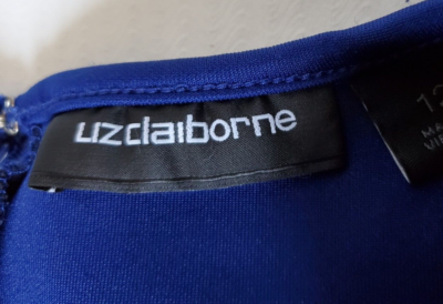Liz Claiborne Sleeveless Dress Womens 12 Blue Fit & Flare Stretch Polyester  | eBay