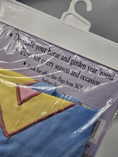 Outdoor Flag Easter Basket Spring 40 x 28 Stitched Egg Bow Pink Blue Yellow New - Picture 6 of 7