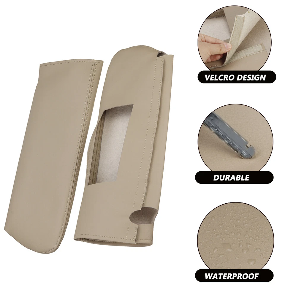 Сменный кожаный бежевый чехол на солнцезащитный козырек для Chevy Tahoe Suburban Yukon 1995-99 годов выпуска - Изображение 3 из 4