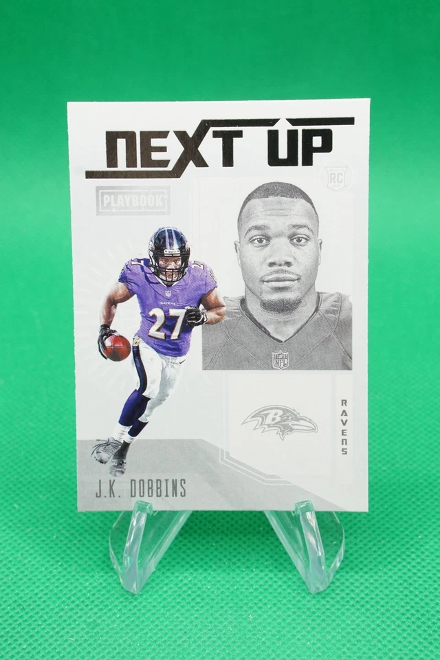 (2 Cards) 2020 Playbook Next Up #13 J.K. Dobbins Baltimore Ravens JM9 - Image 3 of 4
