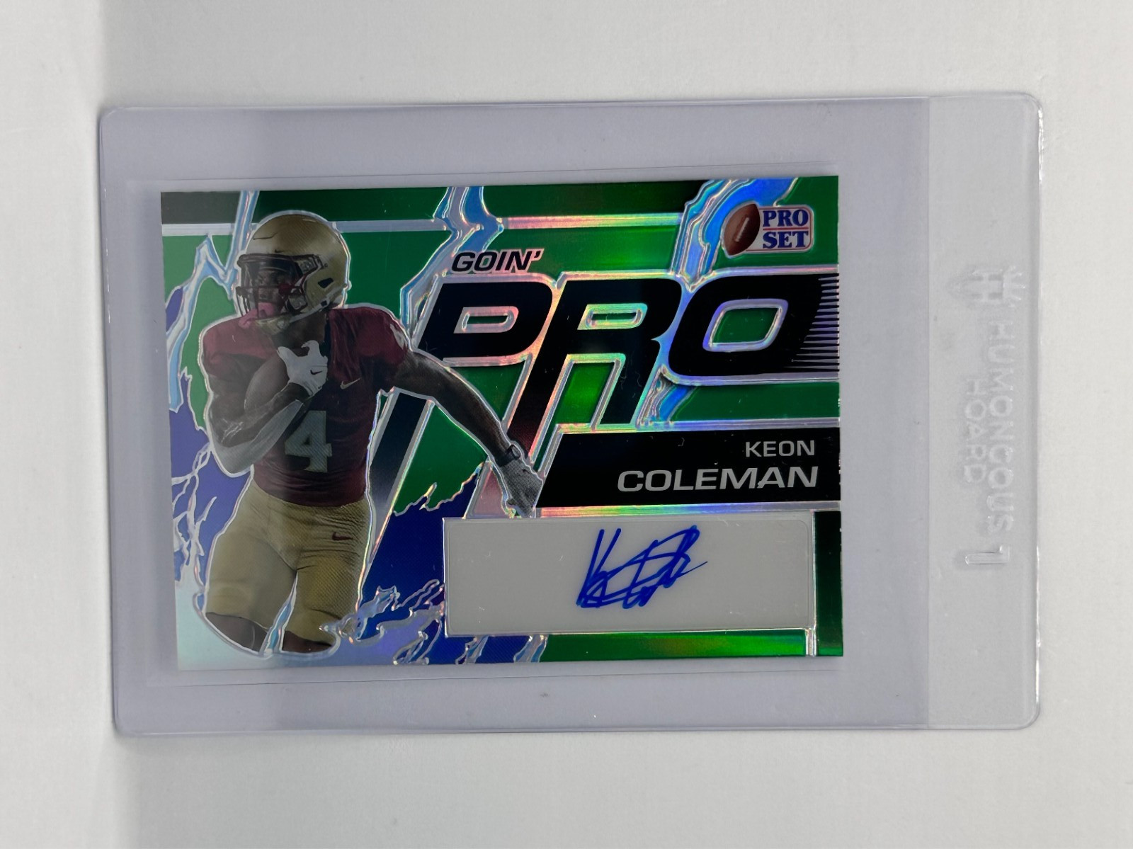 2023 Leaf Pro Set Goin' Pro Green Auto Keon Coleman #5/5 RC Rookie #GP-KC1