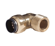 5 x SharkBite 22mm x 3/4" male 90 degree elbow. Push fit brass water. SB122220M