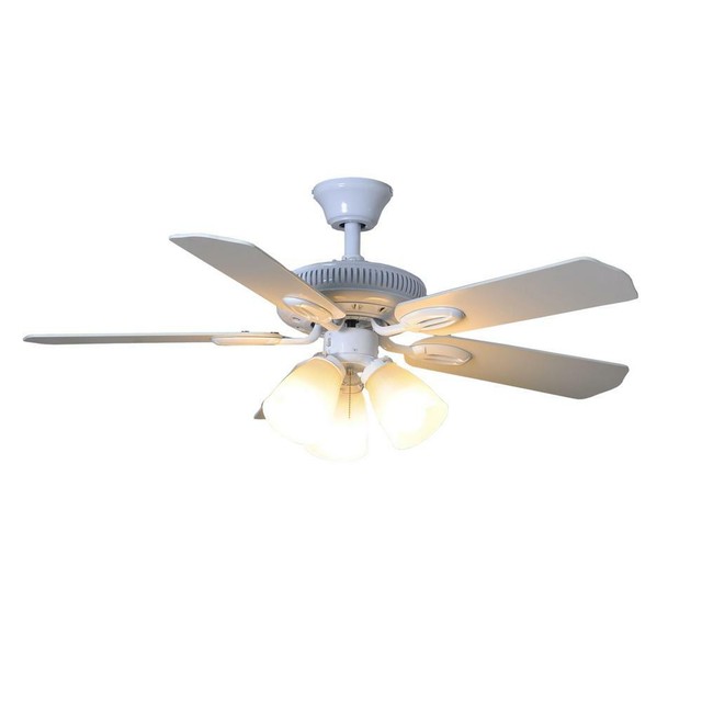 Hampton Bay Littleton 42 In Ceiling Fan Light Reversible White And