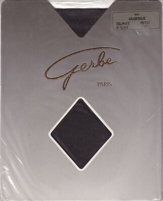 Strümpfe GERBE ARABESQUE 15 Denier Delphia oder Schwarz. Größe S. Vintage Strümpfe.