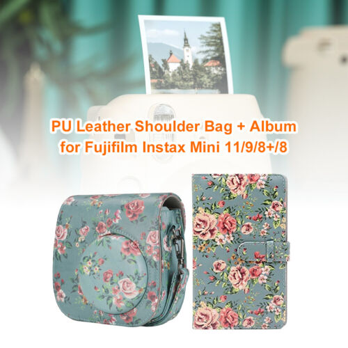 For Fujifilm Instax Mini 11 9 8+ 8 PU Leather Shoulder Bag+Album (Rose Red) AU - Picture 7 of 8
