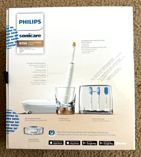 Philips Sonicare 9750 Diamond Clean Cepillo de dientes inteligente recargable TOTALMENTE NUEVO - Imagen 2 de 3