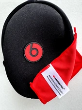 Genuine Monster Beats by Dr Dre Soft Carrying Case CASE ONLY w/Cloth Black Red