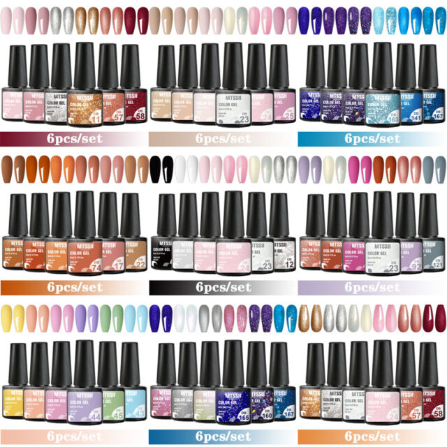 MTSSII 6Colors Gel Nail Polish Set Semi Permanent Gel Varnish Base Top Coat DIY MTSSII 6Colors Gel Nail Polish Set Semi Permanent Gel Varnish Base Top Coat DIY