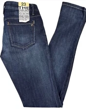 Joes Jr Womens 00/23 Chelsea Ultra Slim Fit Jeans Dark Wash Office Casual Denim