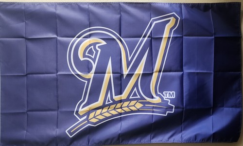 Milwaukee Brewers MLB Baseball Flag Double Side Print 3x5 Ft W/ Grommets