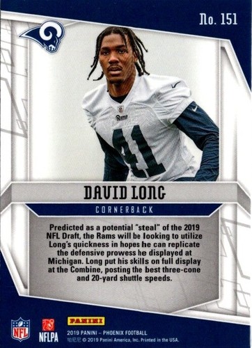 2019 Panini Phoenix #151 David Long - Picture 2 of 2
