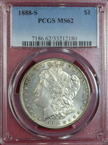 1888-S MORGAN DOLLAR PCGS MS62