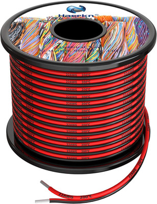 22 Awg Silicone  Wire 2 Conductor Parallel Wire Line 200Ft [Black 100Ft Red 100F
