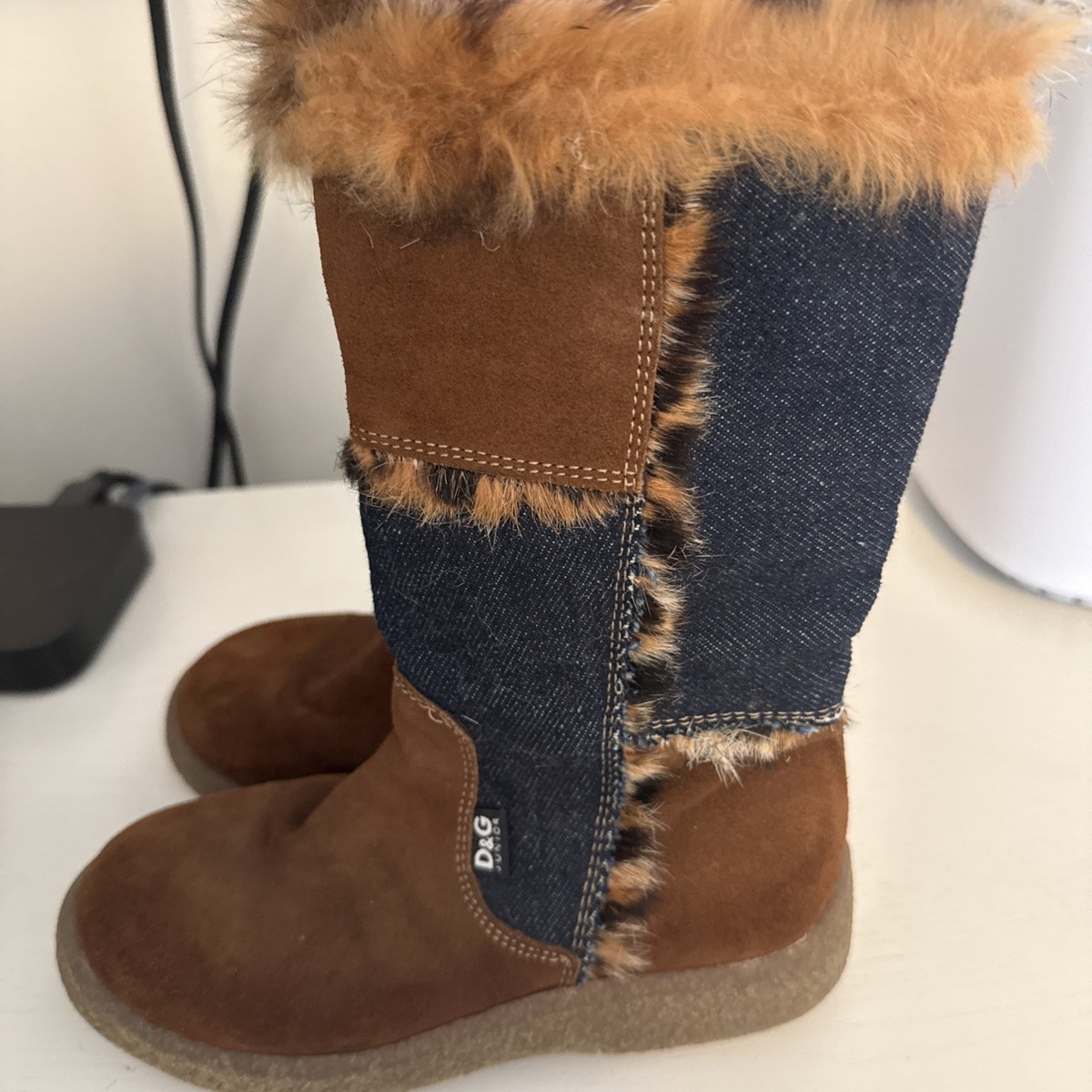 AMAZING!!! Dolce & Gabana D&G Junior Suede and denim boots size 30 