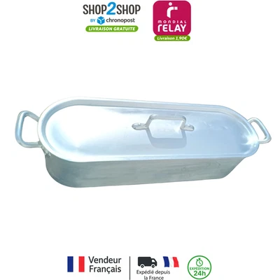 Grande Poissonnière Aluminium 50cm avec Grille - Cuisson Vapeur Poisson Occasion - Photo 1/4