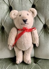 Vintage Cream Colored Light Tan Artisan Made Teddy Bear Jointed 9