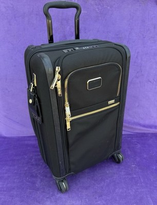 TUMI Alpha 3 Dual Access International 4 Wheel Carry On Bag 2203560 Black & Gold