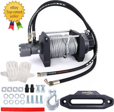 20000lbs Hydraulic Winchsteel Cable 12in X 78ftgear Ratio361hydraulic Moto