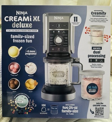 Ninja CREAMi XL Deluxe 11-in-1 Ice Cream Frozen Treat Maker w/ XL Tubs  New