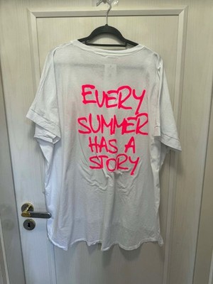 Neu, oversize Shirt  Every summer has   VA, überschnit. KA, Weiß 50/52/54