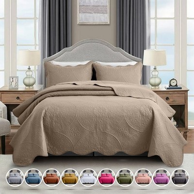 Luxury Summer Cooling Bedspread Set Reversible Coverlet Bedding Throw Queen King