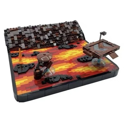 NEW 1149 PCS Custom Star Wars Duel on Mustafar Lava MOC Revenge of the Sith