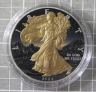 2020 American Silver Eagle 1 Oz. Pure .999 Silver w/ Gold Embossed Lady Liberty