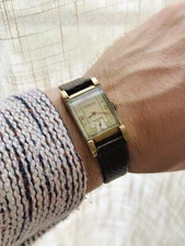 Vintage LeCoultre Manual Wind Tank Watch Serviced 10k Gold Filled