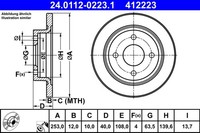 2Er Set Bremsscheiben Ate 24.0112-0223.1 Ford 2096336 H1BC-2A315-AB