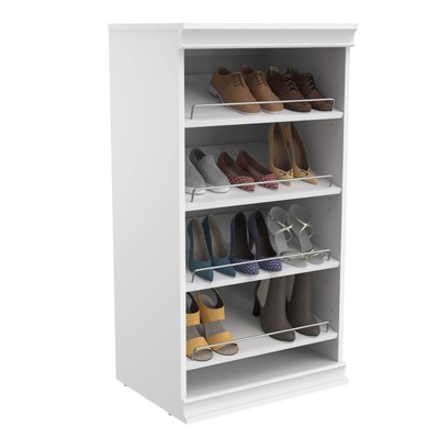 Modular Storage Angled Shelves, Wood Closet Organizer Adjustable, Stacking, F...