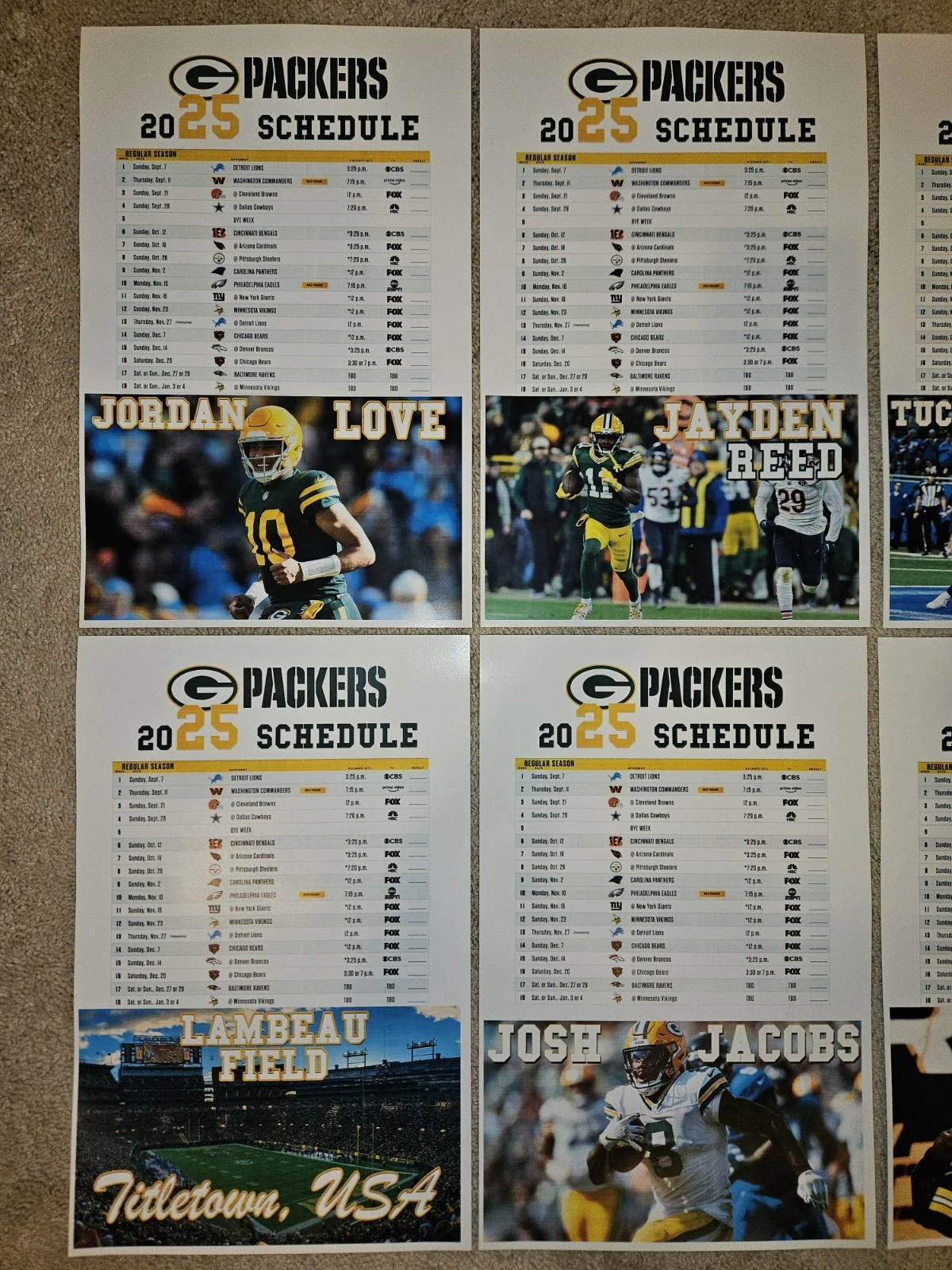 Micah Parsons 2025 Green Bay Packers Poster Schedule