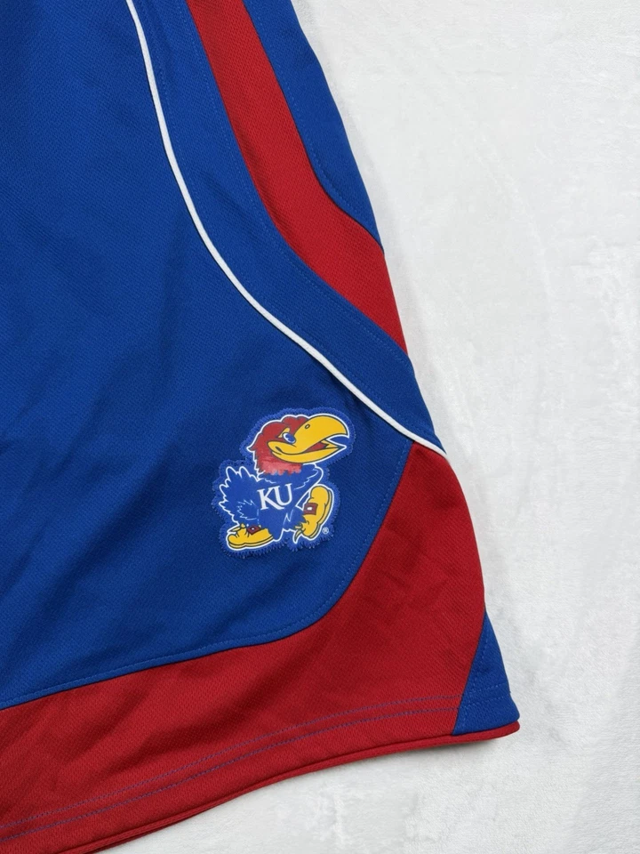 Adidas Kansas Jayhawks Blue Red Basketball Shorts NCAA Sz Large - Image 2 of 4
