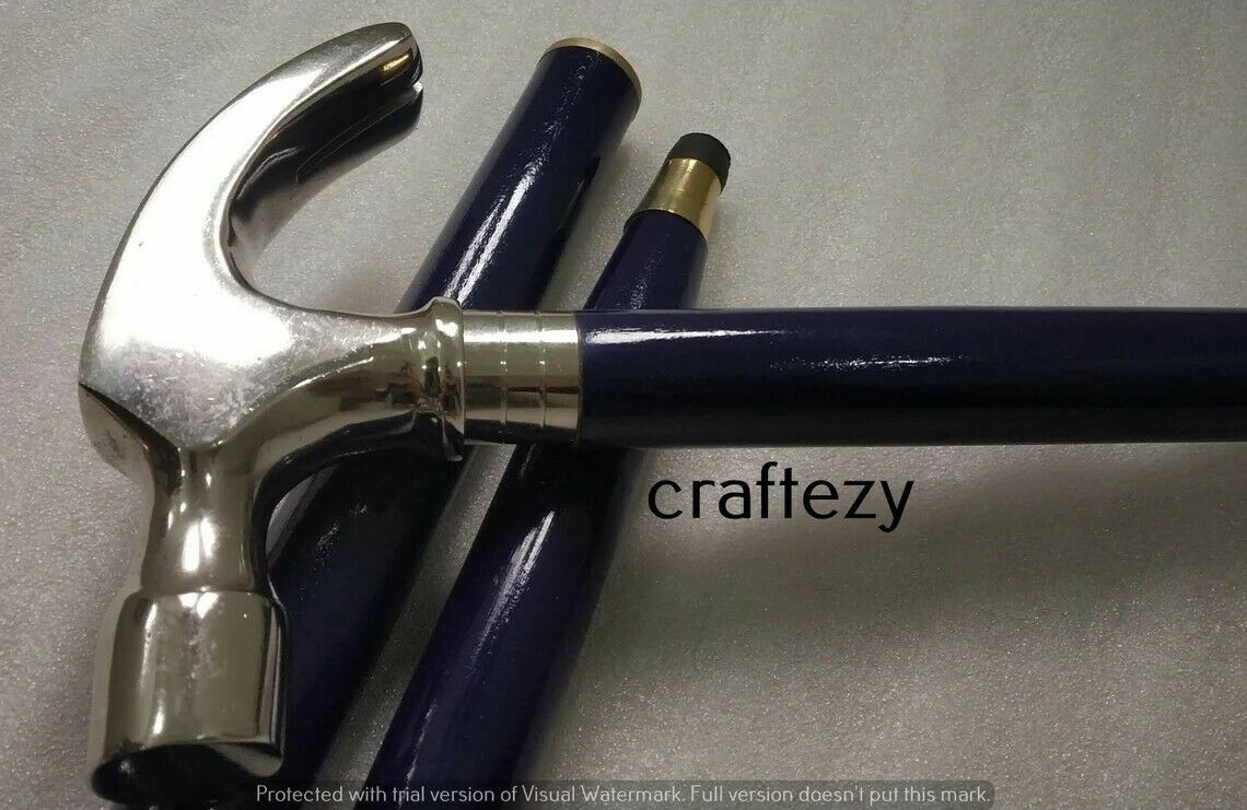 Nuevo bastón negro hecho a mano, martillo hecho a mano, regalo unisex...