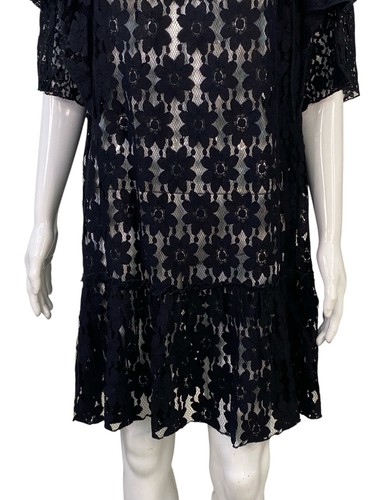 Isabel Marant Etoile Women's Venus Sheer Dress In Black Cotton Short Mini M 36 - Picture 15 of 22