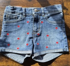 Levi Girls Embroidered Heart Shorty Short Size 6R
