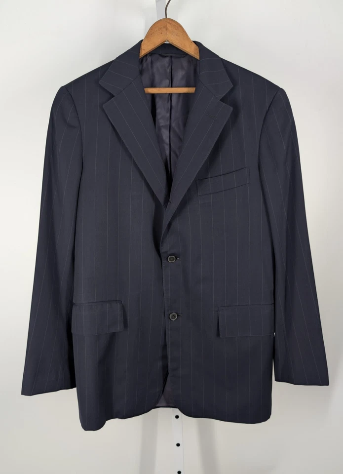 J Press Navy Pinstripe 3 Button Vintage Unionmade Ivy League Blazer Jacket 40 - Image 2 of 4