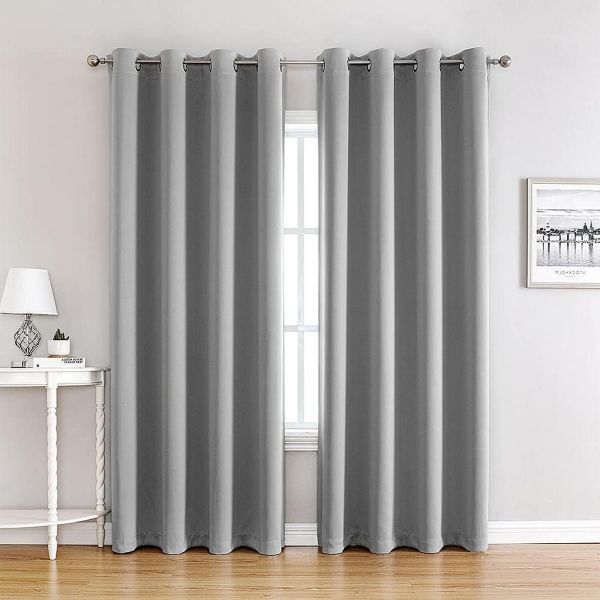 Rideau doublure thermique isolant gris 135x260 cm contre le froid