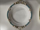 Antique Minton Pedestal Platter Turquoise / gold, Near Mint, 11 1/2”, 3” tall