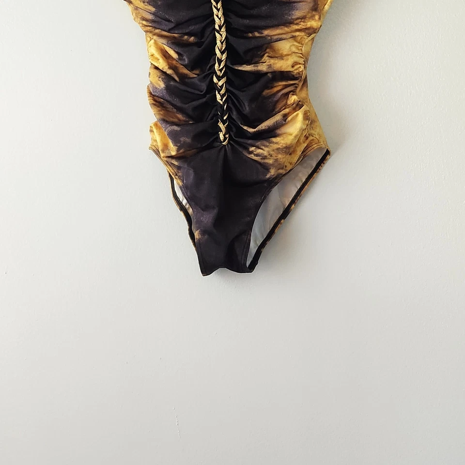 Traje de baño Sunflair para mujer copa 40 D trenza dorada acanalada una pieza playa crucero resort Foto 2 de 4